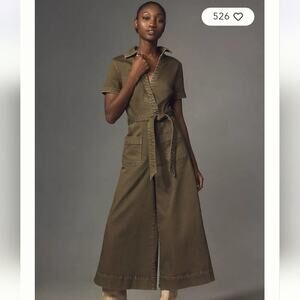 Anthropogolie The Colette Wrap Jumpsuit by Maeve: Denim Edition Sz 2 Nwts